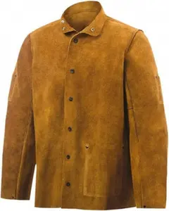 Steiner Size L Brown Welding Jacket Cowhide, Snaps Closure, 3 Pockets 9215-L