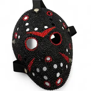 Luxe Crystal Jet Black & Siam Red Jason Mask