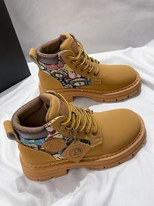 women's fashionable lace up ankle boots, casual comfortable round toe boots for women & girls, cowgirl western boots