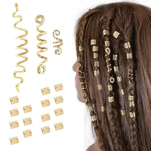 18 count Hair Accessories Loc Hair  for Women Braids, Dreadlock Beads Metal Hair Clips Decoration (Multiple Styles)-style4