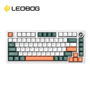 LEOBOG Hi75C Feather White Wired Keyboard 75% Compact Layout, Smooth Typing, Creamy Sound, GASKET Mount, Budget Keyboard for Work & Gaming