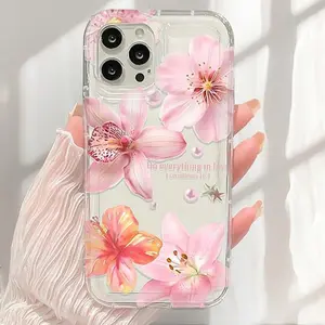 Floral Pattern Phone Case, Anti-drop Phone Protective Cover, Phone Accessory Compatible with iPhone 6 7 8 X 11 12 13 14 15 Pro Max