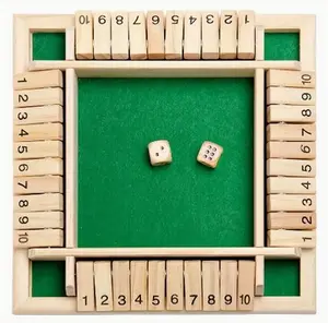 Wooden Number Dice Game Set - Classic Numerical Strategy Game with Wooden Number Blocks & Dice, Interactive Tabletop Game for Adults & , Ideal for Numerical Cognition, Logical Thinking & Social Game Nights 2-4 player family box