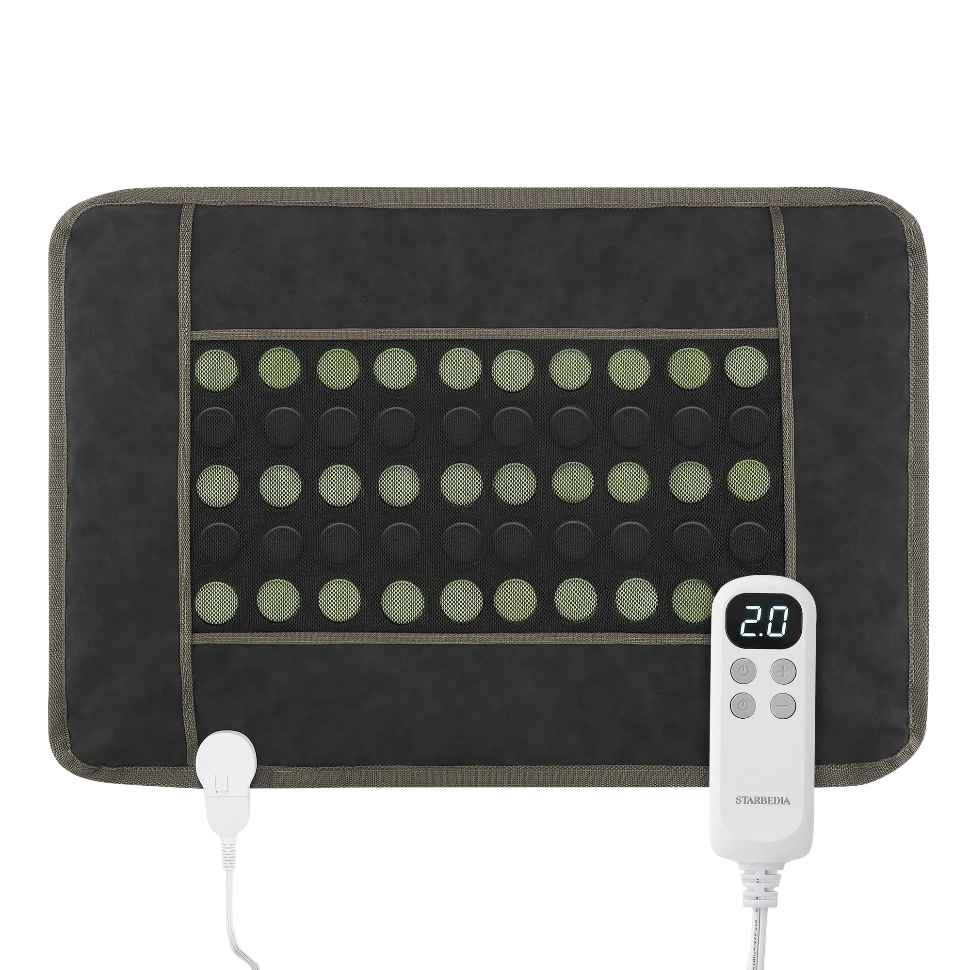 32"x21" Far-Infrared Electric Tourmaline Heated Portable Foldable Blanket - Portable Heating Pad, 6 Heat Levels, 3 Timer Settings, Auto Shut-Off, Back & Neck Pain Relief, Black, Portable Blanket