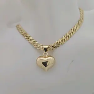 Necklace 396 with Heart 022 Pendant - Elegant Chain Design for Women