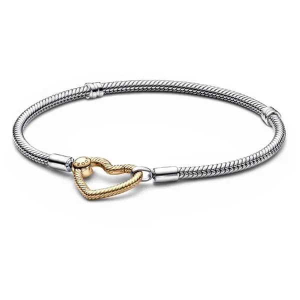 Pandora Moments Heart Closure Snake Chain Bracelet 569539C00-18 Pandora Moments Heart Closure Snake Chain Bracelet 569539C00-18