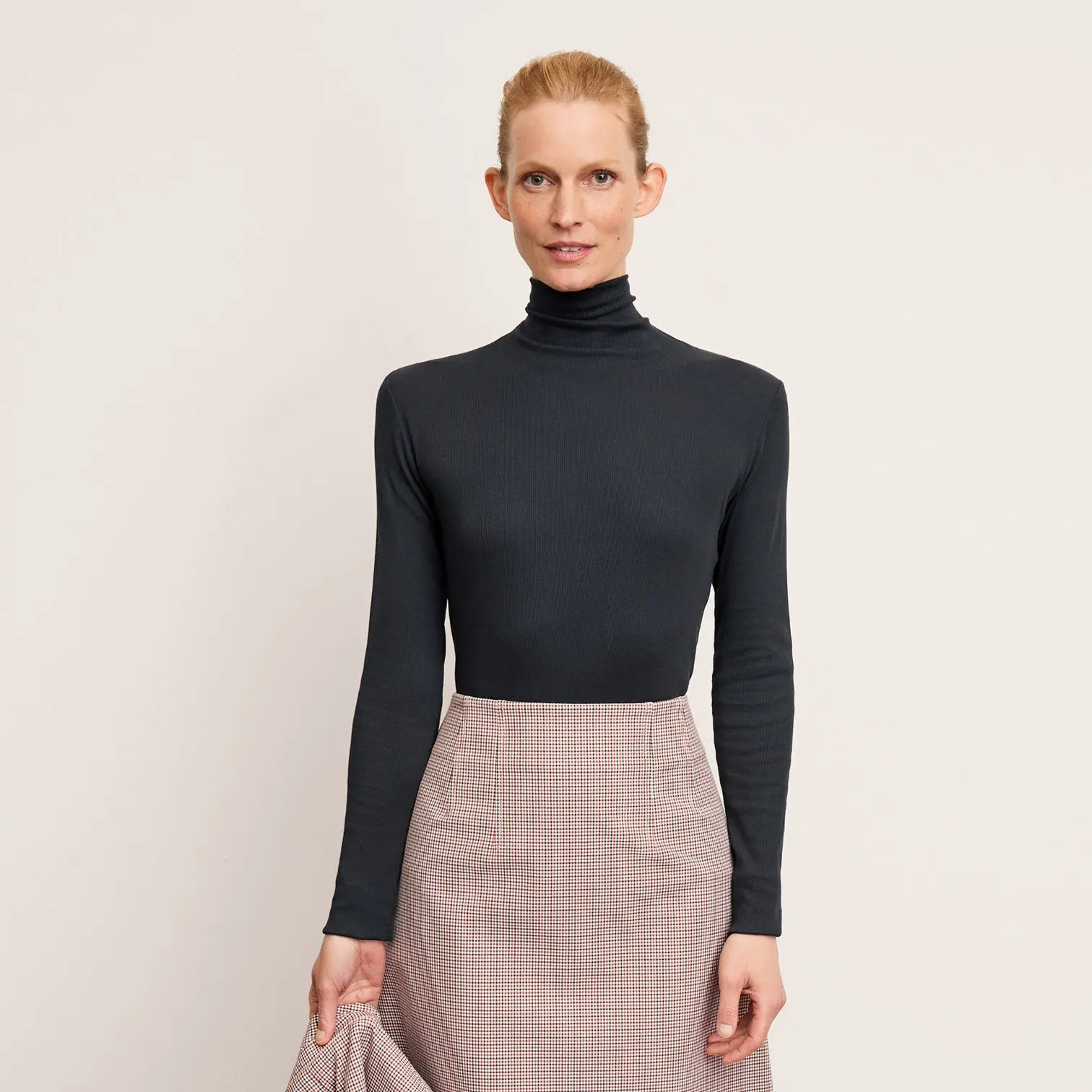 Axam Layering Turtleneck - Organic Ribbed Pima Cotton :: Dark Navy