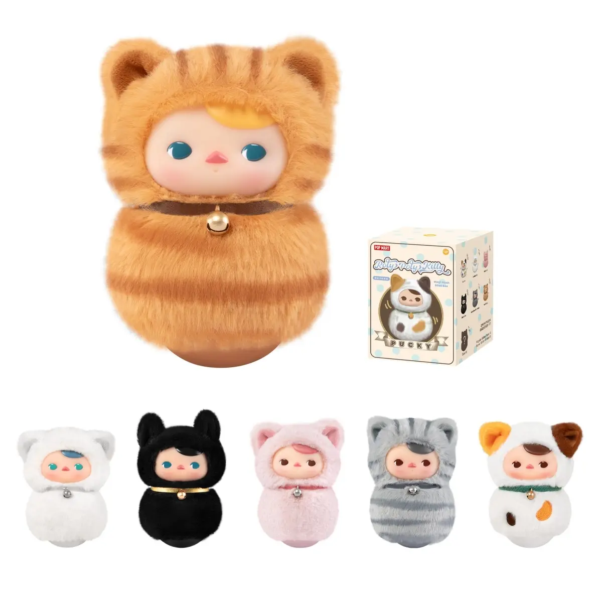 Asonic NT86975 POP MART PUCKY Roly-Poly Kitty Series Vinyl Plush Blind Box