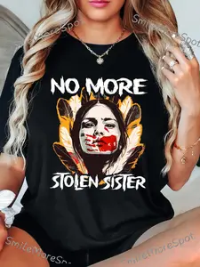 No More Stolen Sister T Shirt American Native T Shirt MMIW T Shirt Indigenous Red Hand Tee Wear Red for My Sister T Shirt Social Justice T Shirt