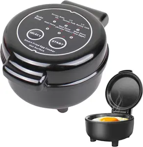 Fried Egg Cooker, Automatic Fried Egg Maker for 6 Features like , Over Easy, Fully Cooked & More. Auto Power Off, , Round Shape, Non Stick Coating (Black)