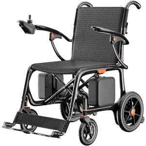 28lbs Ultralight 28 Miles Long Range 100% Carbon Fiber Travel Electric Wheelchairs for Adults, FreeWink Foldable Portable Electric Wheelchairs with 2 Lithium Batteries for All Terrain Airline Approved