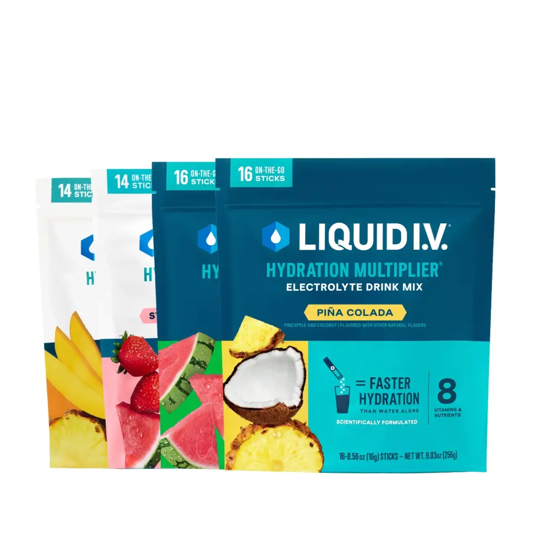 Liquid I.V. Hydration Multiplier - TikTok Shop Exclusive Summer Bundle - Hydration Powder Packets | Electrolyte Powder Drink Mix | Convenient Single-Serving Sticks | 8 Vitamins & Nutrients | 4 Pack (60 Servings)​