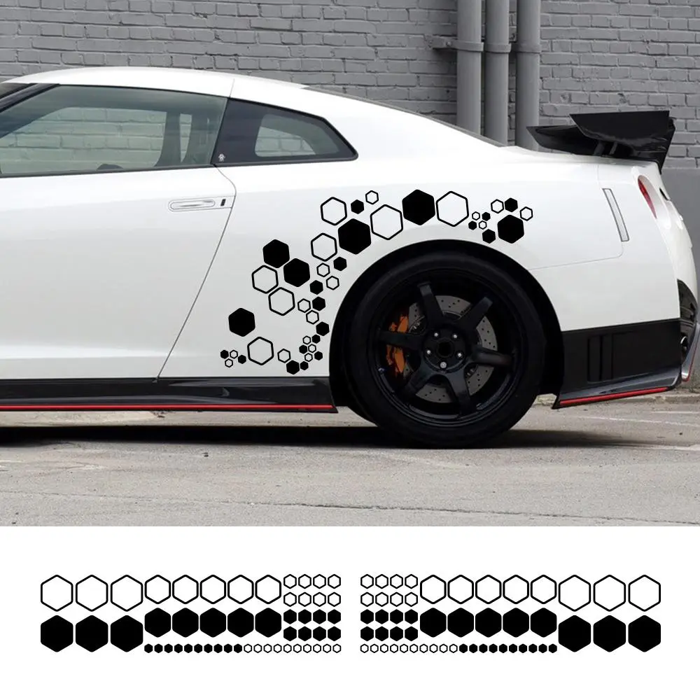 Creative Car Honeycomb Hexagon Vinyl Decals Waterproof Polygonal Stickers Auto Body Side DIY Styling Auto Accessories Universal