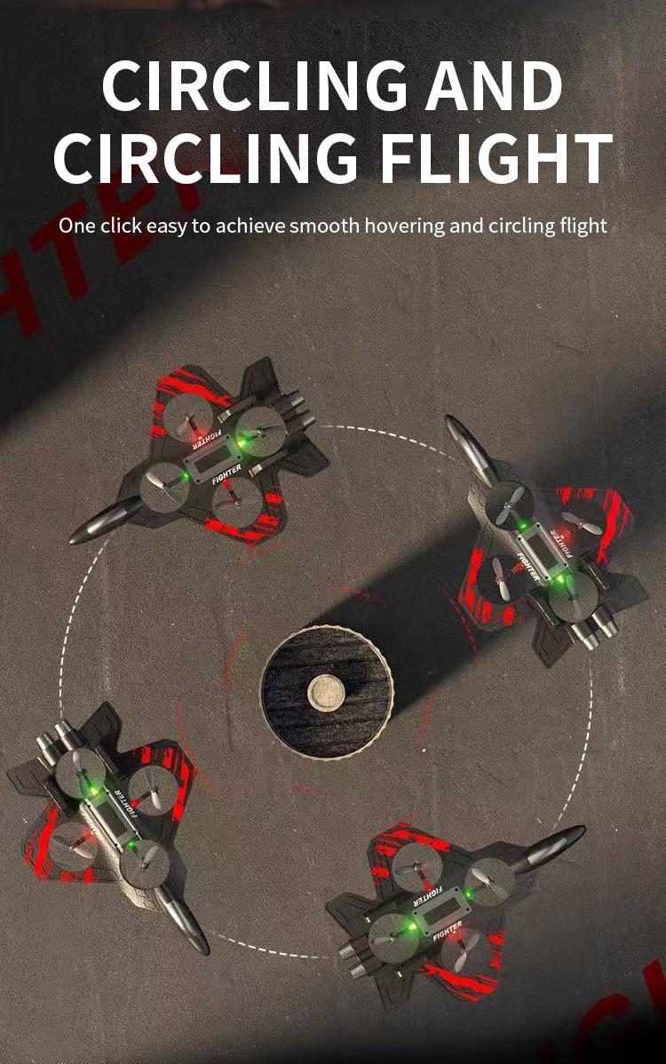 RC Stunt Fighter Jet Toy for Kids with 360° Flips & LED Lights | Colorful LED Lights, Easy RC Drone Toy for Beginners.Easy to Fly Kids Drone,Vertical takeoff and landing.Christmas gift.