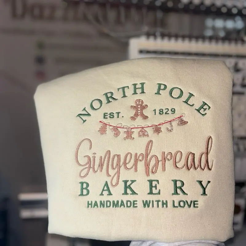 Gingerbread Bakery Embroidered Crewneck