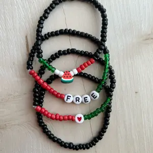 Palestine Beaded Bracelet Set Support Gaza Free Palestine Fashion Accessories Boho Style Handcrafted 6mm Glass Beads Elastic Cord 7 Inches Length