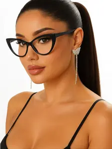 Women's Transparent Oval Frame Fashion Glasses, Casual Versatile Eyewear, Perfect for Travel, Business, Daily Wear, Outdoor Activities