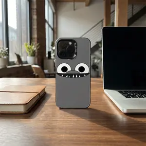 New 2026 model, shockproof, drop-proof, and fingerprint-resistant phone case Funny cartoon face with big eyes and sharp teeth for iPhone 17, 16, 15, 14, 13, 12, 11, and Samsung S20, S21,