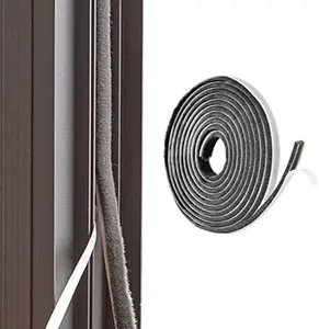 Self-Adhesive Woven Felt Weather Stripping, 16.5ft Long Weatherproof Draft Stopper for Sliding Windows, Glass Doors, 11/32" Wide x 11/32" Thick Neat Pile Seal Strip