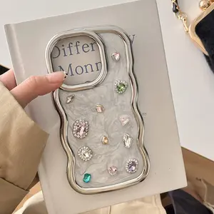Luxury Diamonds Shiny DIY Electroplated Phone Case for iPhone 16 15 14 13 Pro Max with Shockproof Protection Cute Cartoon Screen Protector Protective Cellphone Casing Smartphone Cover