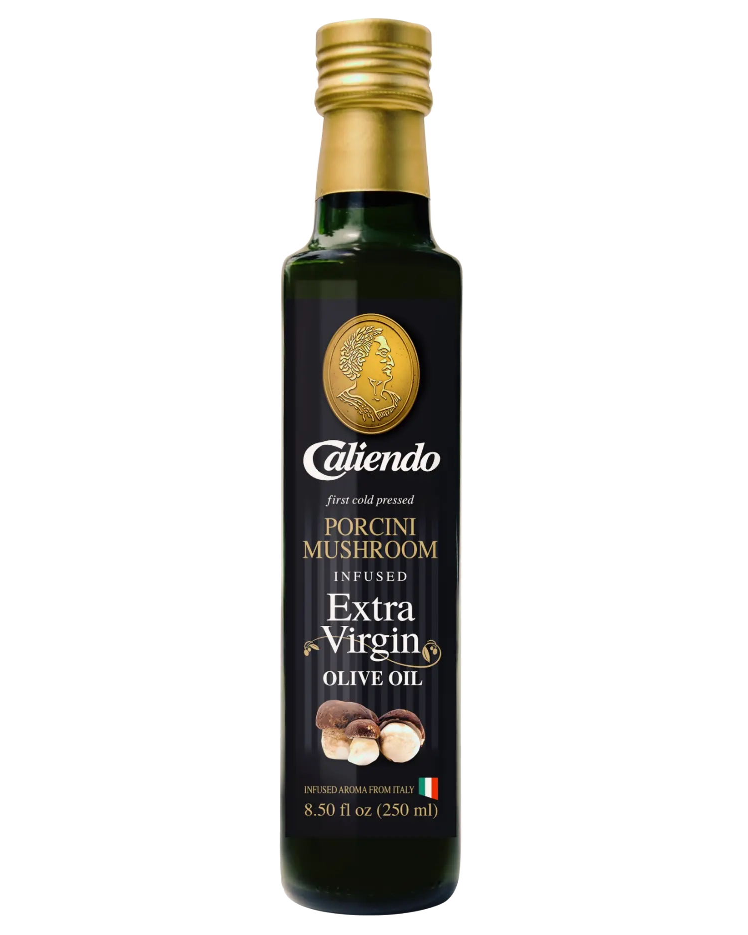 Caliendo Premium Porcini Mushroom Infused Extra Virgin Olive Oil, Authentic Italian - 8.5 Fl Oz Bottle