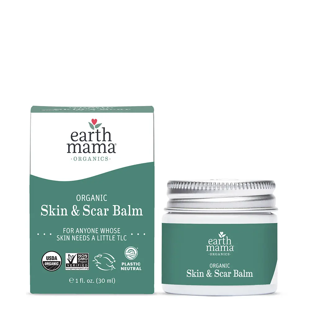 Earth Mama Organic Skin & Scar Balm – USDA Organic Scar Cream – With Organic Jojoba Oil, Tamanu & Gotu Kola Earth Mama Organic Skin & Scar Balm – USDA Organic Scar Cream – With Organic Jojoba Oil, Tamanu & Gotu Kola