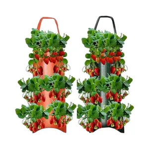 Strawberry Plant Growing Bag, 2 Counts/set Hanging Flower Growing Bag, Garden Strawberry Planting Bag, Vegetable Plant Growing Bag, Gardening Supplies
