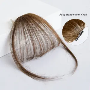 Clip in Bangs for Women Natural Wispy Design Curved Shape Fake Bangs Hairpiece Fringe Extension for Versatile Styling