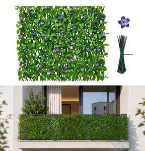 【summervibes】Expandable Fence Privacy Screen for Balcony Patio Outdoor,Decorative Faux Ivy Fencing Panel,Artificial