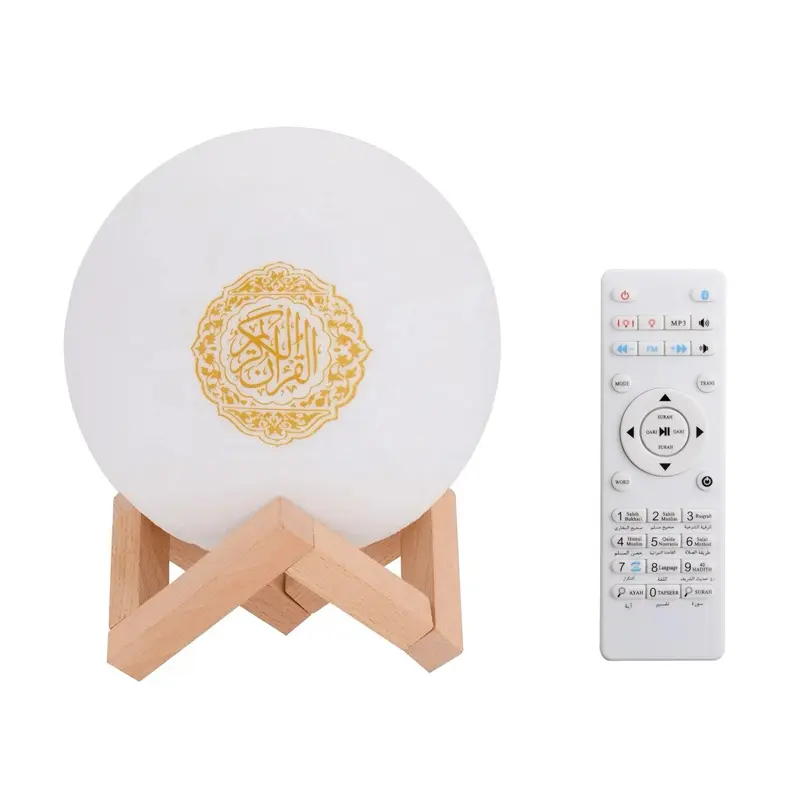 Portable Quran Speaker with ,Azan Bluetooth & Touch LED Light - Remote/APP Controlled Islamic Night Lamp for Home Decor Home/Office TouchControl  FathersDayGift