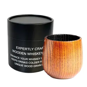 Handcrafted Charred Wood Whiskey Glass – Natural Uncoated Bourbon Cup 3.2" | Enhance Aroma & Flavor | Unique Artisan Gift for Whiskey Lovers (Charred)