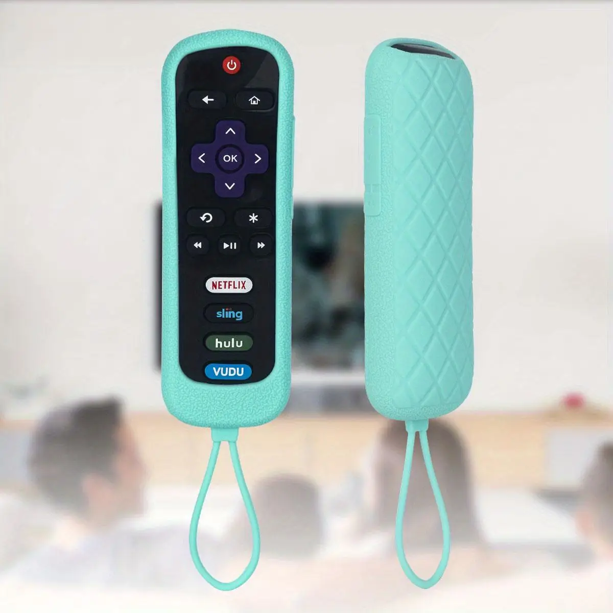 Luminous Remote Control Cover for Summer, 1 Count Glow In The Dark Remote Control Case With Lanyard, Universal Remote Control Protective Cover For TCL