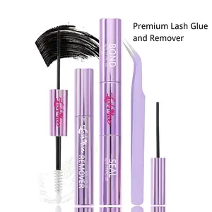 Waterproof Triple Action Eyelash Glue for Secure Hold Makeup Application & Easy Removal with Makeup Remover 2 In 1 Lash Glue and Seal 10ml Eyelash Bond and Sealer for Lash Clusters Black Bond Clear Seal Cosmetic