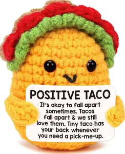 Positive Crochet Taco Birthday Gifts for Women Men Teacher Appreciation Mothers Day Graduation Gift Adult Kids Son Mom Dad Daughter Sister Friend Coworkers Self Care Emotional Inspirational Support
