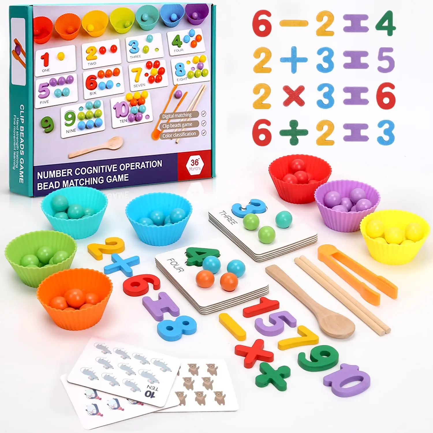 Montessori Toy for 3 4 5 Years, Number Toy, Educational Toys, Motor Skill Toys, Hand-Eye Coordination, Gift for Kids Boys Girls Aged 3–5 Years