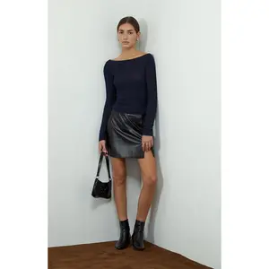 Beverly and Beck Women's Bailey Boat Neck Glitter Sweater