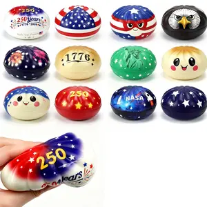 250th Anniversary USA Themed Dumpling Squishies Set – 12 Unique Commemorative Soft Stress Balls | Squeeze Fidget Toys for Anxiety Relief | Adult Collectible Dough Gifts for Ages 18+