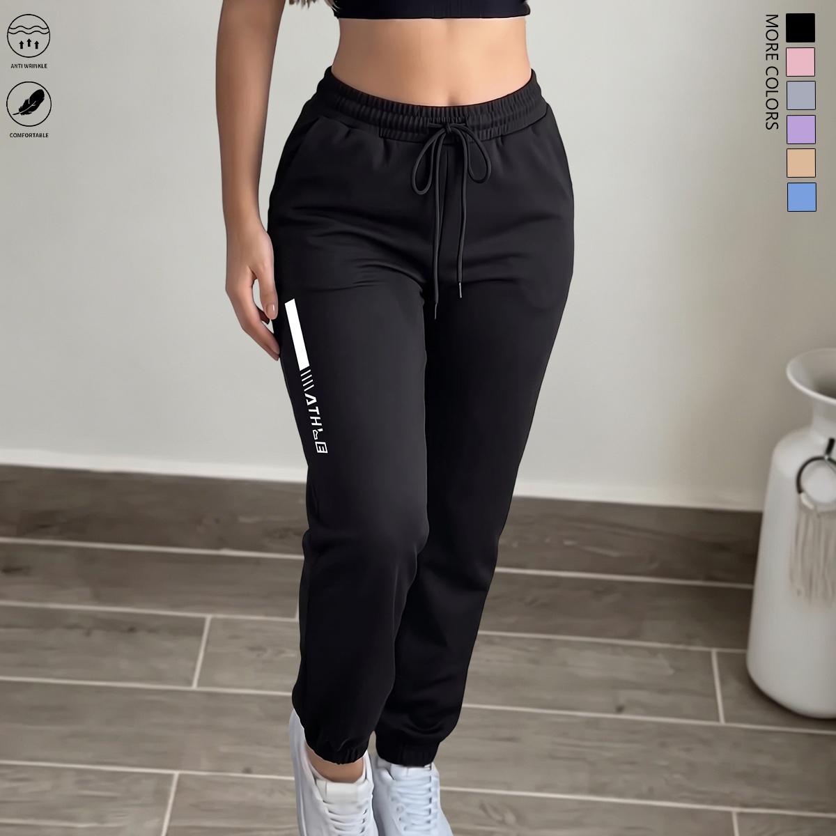 3PCS women&rsquo;s lightweight ultra-thin straight casual athletic pants; all-season drawstring design with stylish pocket openings; straight-leg casual pants suitable for outdoor sports and everyday outings; summer vibe; stretchy fabric. Stretch casual sports