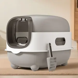 High-Capacity Enclosed Cat Litter Box Odor-Lock, Scratch-Resistant, Ideal for US Households