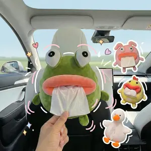 Car Tissue Box Holder, Cute Abstract Funny Cartoon Doll Tissue Dispenser, Decorative Car Accessory for Vehicle and Home Facial Tissues Magnetic Document Holder brand new bag pearl car speaker Car Interior Compact Design