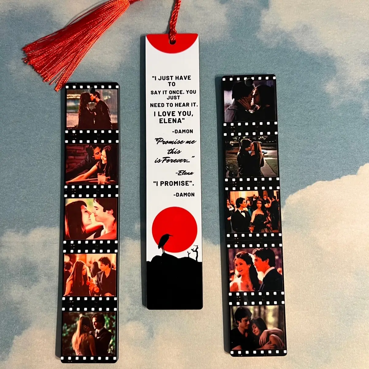 TVD Couples| Delena | Wooden Bookmark| Double Sided| Sublimated