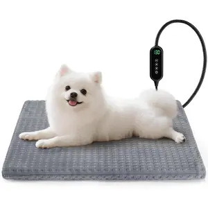 Cat Heating Pad, Waterproof Heated Cat Dog Bed with Adjustable Temperature & Timer, Electric Pet Mat for Indoor Cats Dogs, Chew Resistant Steel Cord(Small: