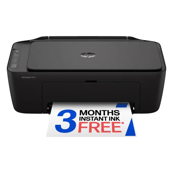 HP DeskJet 2952 Wireless All-in-One Color Inkjet Printer, 3 Months Free Instant Ink, Black