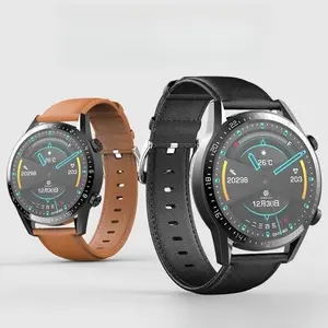 22mm Universal Leather Watch Strap, Reversible Design Compatible with Huawei GT2, Honor, Xiaomi Watch 3, and GT3, Stylish Durable Replacement Band for Everyday & Formal Wear