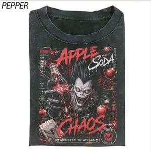 Ryuk Death Note Shirt, Shinigami Anime Tee, Dark Anime Graphic Shirt, Apple Chaos Shirt, Gothic Anime Streetwear, Horror Manga Tee Menswear Top