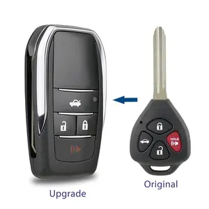 2 Upgrade Flip Remote Key Shell Fob Case Cover for 2005 - 2015 Toyota Rav4 Camry 4Runner Corolla Avalon Yaris Scion xB xD