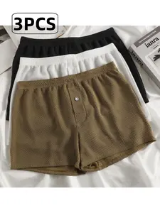 Men's Ice Silk Cool Comfort Underwear, Three-Pack Loose Fit Breathable Fabric, Daily Wear & Office Use, All-Season Essentials