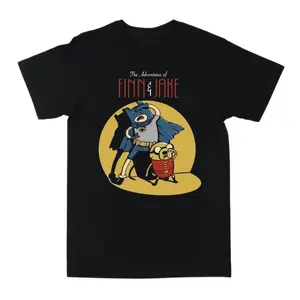 The Adventure Of Finn And Jake T-Shirt, Funny Parody Shirt, Vintage T-Shirt, Y2k Clothing, Unisex Cotton Crewneck T-Shirt Menswear Womenswear Underwear Streetwear Top  Tshirt Casual graphic tees Hoodie Gamis