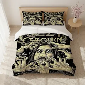 A Dark Rock Style Personalized Duvet Cover Set - Heavy metal godfather Ozzy Osbourne's classic visual art, showing hardcore music attitude.