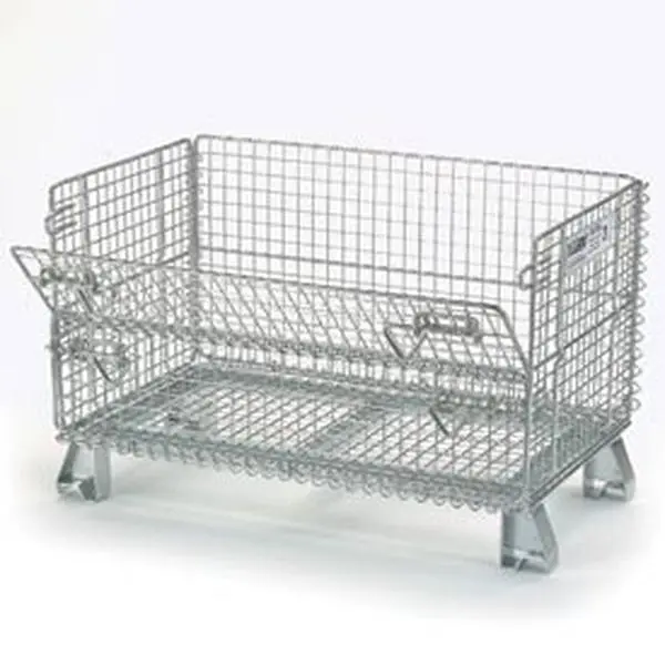 Nashville Wire Products GJR5 Collapsible Folding Wire Container - 32 x 20 x 21.5 in, Assembled, 1000 lbs Capacity, Excellent Visibility, Easy Access to Contents